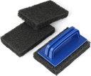 Blackstone Grill Cleaning Kit, Heavy Duty Griddle Scrubber Scouring Pad & Handle, Griddle Cleaning Brush for Charcoal, Gas Grills, Cast Iron Cookware, Oven, Grate, Stovetop