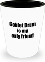 EzGift Funny Goblet Drum Shot Glass Is My Only Friend Quote Musician Gift For Instrument Player 1.5 Oz Shotglass
