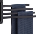 KOKOSIRI Bathroom Towel Bars Swivel Towel Rails Matte Black Swing Out Hand Towel Holder 4-Arm for Bath Kitchen Wall Stainless Steel B5007BK-A4