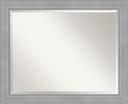 Amanti Art Silver Wall Mirror 26x32 Vista Brushed Nickel Rectangle Bathroom Mirror for Wall Decor Living Room, Large Casual Frame, Hangs Horizonally and Vertically, Bathroom Decor, Beveled Edge