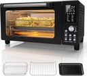 Nuwave Bravo Pro Convection Air Fryer Toaster Oven Combo, 2025 New and Improved, 10-in-1, 50°-450°F Temp Controls, Quick & Even Crisp Technology, 21Qt Capacity, Black, PFAS Free