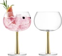 LSA International Gin Gold Balloon Glasses 14 oz, Set of 2, Luxury Modern Elegant Drinking Glassware