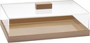 Acrylic Cake Stand | Multifunctional Serving Tray | Elegant Rose Gold Food Tray with Clear Lid | Perfect as a Cake Box and Serving Platter for Party, Home and Kitchen | Shatter Resistant
