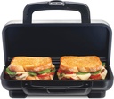 Proctor Silex Deluxe Hot Sandwich Maker With Easy-Clean Durable PFAS-Free Nonstick Ceramic Plates, Fits up to 2 Grilled Cheese, Ruebens, Tortas or Subs, Stainless Steel (25415MN)