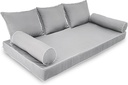 Twin Size Porch Swing Bed Cushion Cover,Waterproof Outdoor Twin Mattress Cover for Daybed,Outdoor Daybed Cushion Bolster Pillow Fitted Sheet Cover,Only Cover (Light Grey, 75 * 39 * 6in)