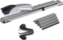 Long Reach Stapler,with 2000 Staples & Stapler Remover Full Strip，20-25 Sheet Capacity,with Built-in Ruler and Adjustable Locking Paper Guide, Silvery