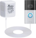 Doorbell Transformer 24V Adapter for Ring Video Doorbell, 16.4ft Long C Wire Power Supply, Compatible with Ring, Nest Hello, Wyze and Eufy Video Doorbells