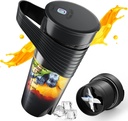 Xibonol Portable Blender, Blender for Shakes and Smoothies, 16 Oz Rechargeable Type-C Personal Mini with Ultra Sharp Four Blades, Multifunctional BPA Free Bottle–Ideal Traveling, Gym, Office (Black)