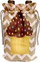 Wine Bag - Chevron stripe chocolate cupcake PS Creations