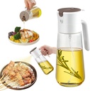 18 OZ Glass Oil Sprayer for Cooking 2 in 1 Olive Oil Dispenser Bottle for Kitchen Oil Dispenser Bottle & Oil Sprayer Bottle Food-grade Oil Mister for Air Fryer, Salad, Frying, BBQ (White)