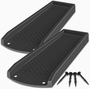 2 Pack Downspout Splash Block, NAACOO 24" Rain Gutter Downspout Extensions/Extender with 4pc Fixing Nails, Drainage to Protect House Foundations(4 Piece|Black)