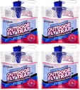 Fly Traps Outdoor Fly Trap for Patio. 4 Non-Toxic Pre-Baited Flies Bags Outdoor Disposable. Hanging Bug Catchers for All Filth Flies Killer for Outside Bug Control in Yard Horse Ranch Trash Can