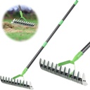 Thatch Rake, 67" Garden Dethatcher Rakes for Lawns Heavy Duty, 2-in-1 Metal Rake with Double-Sided Head, Manual Thatching Garden Tool for Dead Grass Moss Remove, Loosen Soil, Laying Sod, Yard Thatcher