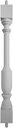 Endurathane 500 Series Lincoln Baluster: 2 1/2"W x 28"H (5 5/8" On Center Spacing for 4" Sphere Code), Factory Primed Polyurethane
