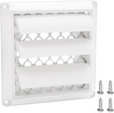 4 Inch Louvered Exhaust Dryer Vent Cover Outdoor Exhaust Cap for 4" Vent Duct Opening - with Aluminum Built-in Pest Guard Screen and Screws by Blutoget