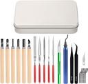 25pcs Precisio with Deburring Tool, Craft Knife,hand File,Carving Knife Suitable for sanding, carving, modeling, cutting, scraping,3D Printing Deburring kit