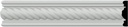Ekena Millwork CAS02X00AL Alexandria Rope Window & Door Casing, 2"H x 1/2"P x 94 1/2"L, (1/2" Repeat), Primed