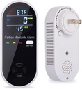 Carbon Monoxide Detector Plug in Wall, WESHLGD Portable Carbon Monoxide Detector for Travel, 3-in-1 CO Detector for Home and Travel Camping(CO Gas Meter Temperature Humidity Sensor), KH106, Black
