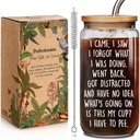 I Came I Saw I Forgot Glass Cup 16oz Birthday Gifts for Women Grandma Mom Aunt, Funny Drinking Cups Gifts for Elderly Senior Citizen, Gag Gift for Mother’s Day, 60th Birthday Gift for Women