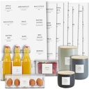 Talented Kitchen Minimalist Food Labels - 2.5" x 2.5" Matte White Vinyl, Pack of 157 - Pantry & Fridge Container Labels for Jars & Bins - Preprinted Food Storage Stickers, Water-Resistant