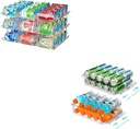 Stackable 3 Tiers Can Organizer Pantry and 2 Packs Clear Width Adjustable Soda Can Organizer for Refrigerator
