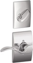 Schlage Lock Company F94ACC625CENRH Bright Chrome Interior Pack Accent Lever Right Handed Dummy Interior Pack with Deadbolt Cover Plate and Decorative Century Rose