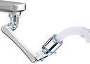 1440 Rotating Faucet Extender for Bathroom Sink, 2 Modes 1080 + 360 Swivel Aerator for Kitchen, Silver