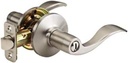 Master Lock WL0315 Wave Lever Door Knob with Lock, Satin Nickel