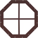 Shed Window 14"" Octagon Gable Flush Mount Brown, Tempered Glass, for Sheds, Playhouses, and Chicken Coops 1 PK (WOCT14BR-BX1)