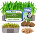 Cat Grass Kit for Indoor Cats - 3 Pack | Organic Wheat Grass Seeds, Grows in 7 Days | Digestive Health & Reduces Hairball | Gift for Cat Lovers with BPA-Free Planters, Soil & Non-GMO Seeds