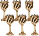 LemonRoad 6 Pcs Halloween Skeletal Wine Goblet Skull Sacrifice Wine Chalice Cup Halloween Table Decor Horrible Resin Stainless Steel Gothic Drinking Mug Medieval Cup Bar Beverage Cocktail