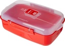 Sistema Microwave Cookware Rectangular Bowl, 41.6 Ounce/ 5.2 Cup, Red