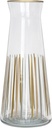 Talking Tables White and Gold Striped Glass Jug Carafe Pitchers, 25 cm Narrow Neck Glass Carafes for Fridge, Water, Milk, Iced Tea, Juice, Beverage, Wine Decanter