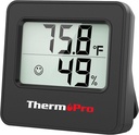 ThermoPro TP157 Hygrometer Indoor Thermometer for Home, Room Thermometer Humidity Meter with Accurate Temperature Humidity Sensor for Greenhouse Baby Room Office-1 Pack