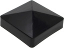 Pyramid True 4" x 4" (100mmx100mm) Plastic Vinyl Fence Post Cap Black or White/Multiple Quantities (1, Black)