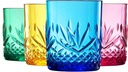 Shatterproof Tritan Stemmed Fancy Whiskey & Wine Tumbler Glasses Goblets, Resalable | 4 Set | Bright Colors Glass Lookalike, Crystal Color Acrylic Drinkware, Reusable Unbreakable BPA-free plastic 11oz