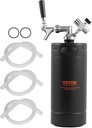 Beer Growler Tap System, 128Oz 4L Mini Keg, 304 Stainless Steel Pressurized Beer Growler, Keg Growler with Pressure Display, CO2 Regulator Faucet, Leak-Proof Ring For Draft, Homebrew, Craft Beer