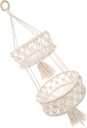 Hanging Fruit Basket for Kitchen Macrame Produce Holder Cotton Storage Organizer Space-saving Wall-mounted Fruit Hammock