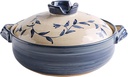 Japanese Clay Pot Hot Pot Clay Pots Earthenware Clay Pot - Retro Japanese Style Ceramic Stew Pot Clay Casserole Household r for Stew Steam Christmas Supplies Japanese Soup Bowl,A,2.2L