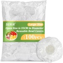 Sukh 100PCS Bowl Covers Reusable - Thickend&Sturdy Plastic Bowl Cover Elastic Food Covers Stretch Reusable Disposable Food Storage Fresh Keeping Bags Outdoor to Keep Dust Away Outdoor Party Supplies