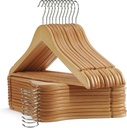 Wooden Hangers - 30 Pack - Clothes Hanger for Daily Used,Smooth Finish Wood Hanger with Precisely Cut Notches,Coat Hangers, Heavy Duty Hanger for Shirt Suit Dress (Natural)