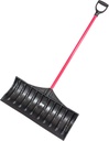Bully Tools Poly Snow Pusher - Heavy Duty Snow Shovel with Fiberglass Handle and D-Shaped Grip, Wide Plow for Removal, Winter Scoop for Driveway, Walkway & Deck - 27" Poly Scoop, 100% Made in The USA