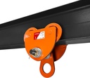 2200LBS Beam Trolley, 1 Ton Capacity 4 Wheels Push Manual Trolley, I Beam Trolley Heavy Duty, Dual Track Rollers for I Beams & Chain Hoists Lifting