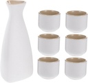 1set Elegant Ceramic Sake Set Vintage Tea Pot and Wine Cups for Entertaining Japanese Style Drinkware for Sake Tea