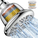 MakeFit Filtered Shower Head - High Pressure Shower Head with Filter for Hard Water Softener - 7 Settings Bathroom Rain Showerhead to Remove Chlorine and Heavy Metals (Chrome)