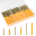 Aovchei Drywall Anchors Kit, 170pcs, 85 Plastic Drywall Anchors and 85 Philips Flat Head Screws, 3 Size #6 * 30#6 * 40#6 * 60, Wall Hanging Kit for Hanging Picture Frame, Shelf Brackets, Curtain Rod
