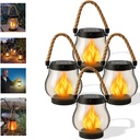Kaliqo Solar Lantern Outdoor Lights - Realistic Dancing Flame Effect, Solar-Powered LED Lantern for Camping, Yard, Garden, Patio & Porch Decor (4Pcs)