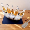 5.5L 16.7x6.4x7.3in Ice Bucket 1PCS with Drying Mat & Scoop for Parties, Mimosa Bar Supplies Beverage Tub for Champagne Beer Sparkling Wine, Acrylic Drink Cooler/Holder Food Grade Boat Shape