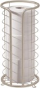mDesign Metal Toilet Paper Holder Stand - Storage Reserve for 3 Rolls of Toilet Tissue - Freestanding Toilet Paper Holder - Stylish Bathroom Floor Toilet Paper Stand - Omni Collection - Satin