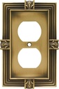 Franklin Brass Pineapple (1-Pack) Outlet Covers Wall Plate Tumbled Antique Brass 1-Gang Wall Plate Single Duplex Switch Plates Electrical Guard 64472